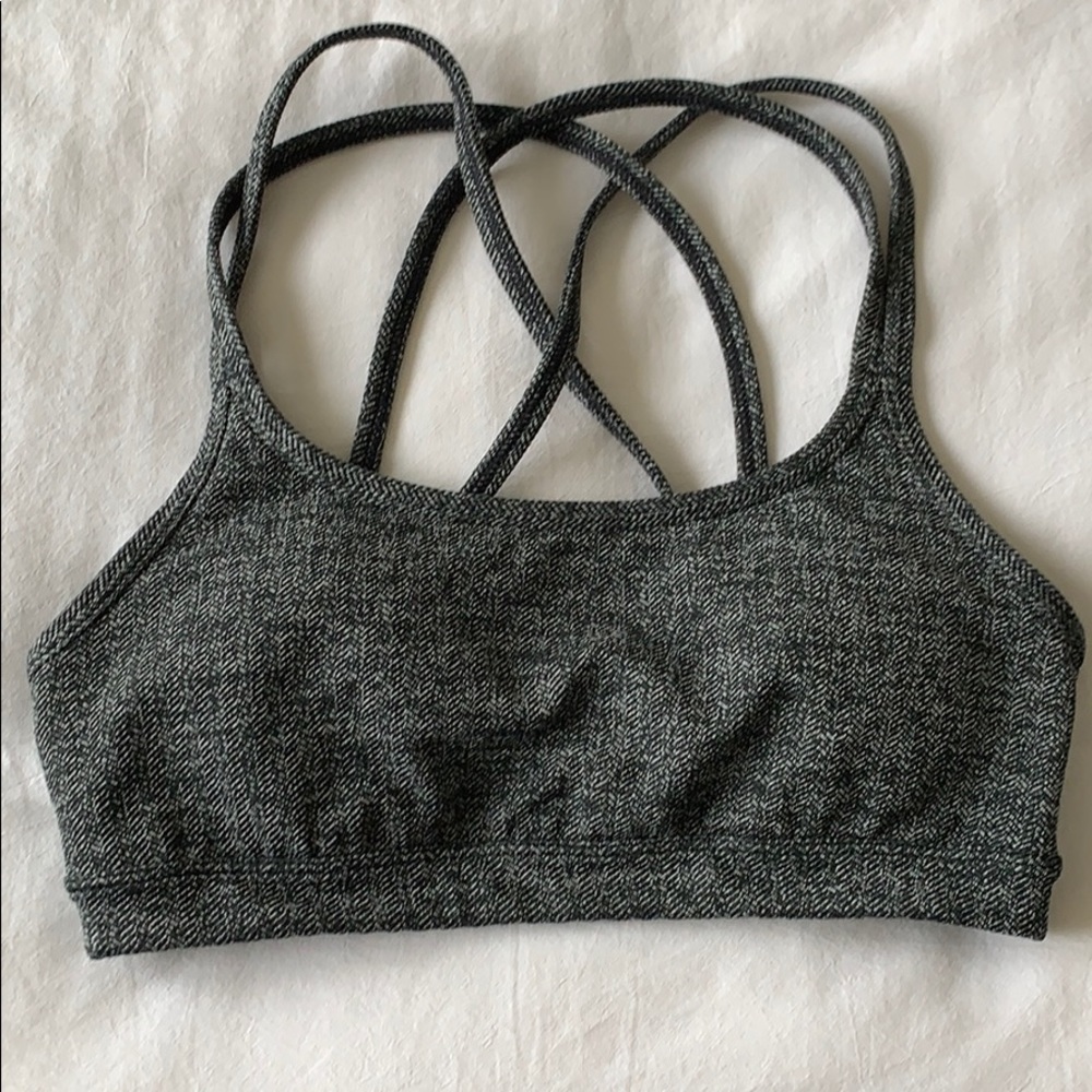 Athleta Black Chevron Sports Bra